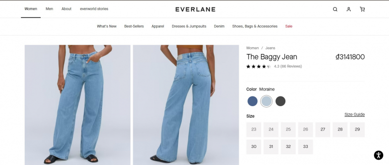 Screenshot of https://www.everlane.com/products/womens-baggy-jean-moraine