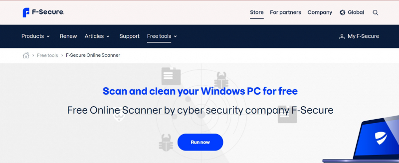 Screenshot of https://www.f-secure.com/en/online-scanner