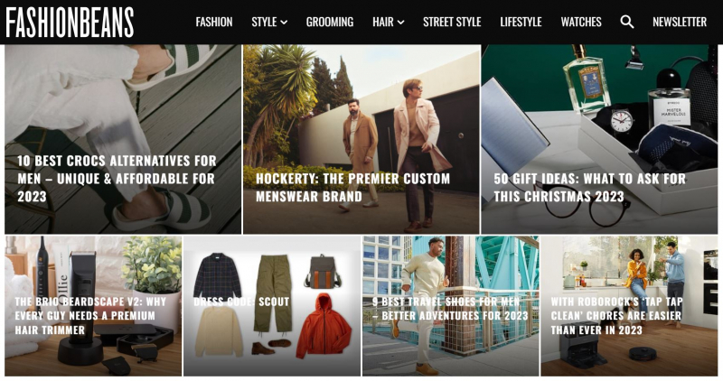 Screenshot of https://www.fashionbeans.com/
