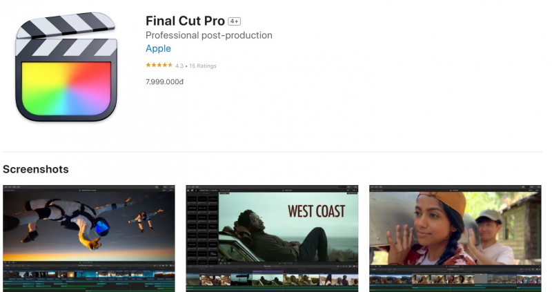 Screenshot of https://apps.apple.com/vn/app/final-cut-pro/id424389933?mt=12