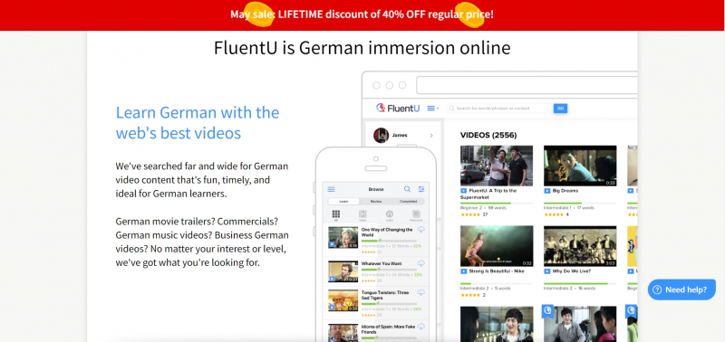 Screenshot via  https://www.fluentu.com/german/
