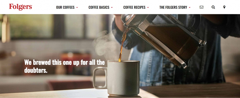 Screenshot of https://www.folgerscoffee.com/
