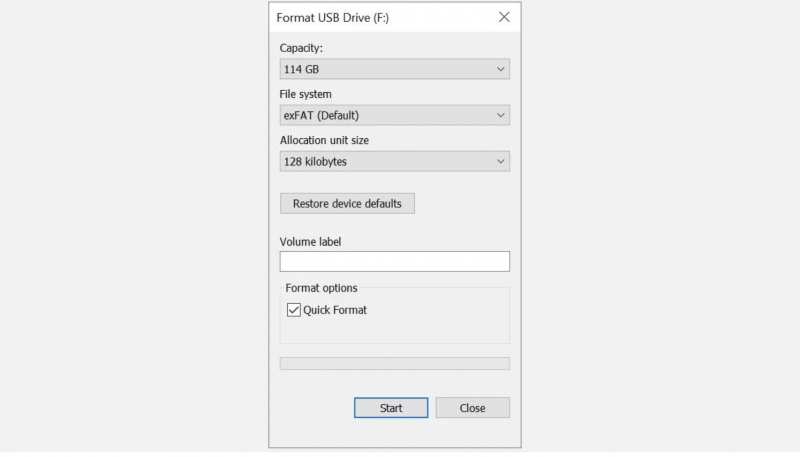 Format the USB Drive
