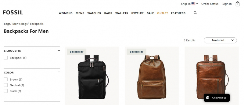 Screenshot of https://www.fossil.com/en-us/bags/mens-bags/backpacks/