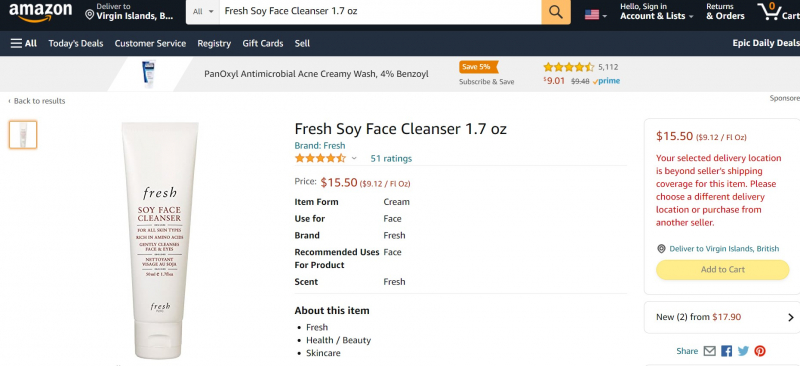 Fresh Soy Face Cleanser,https://www.amazon.com/