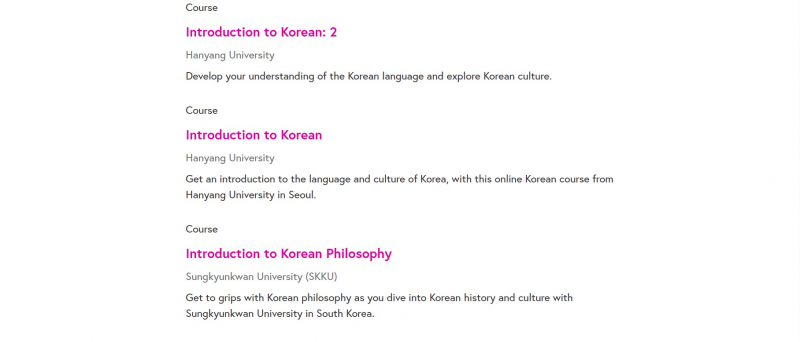 Screenshot of https://www.futurelearn.com/search?q=korean