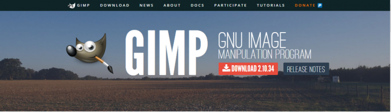 Screenshot of https://www.gimp.org/