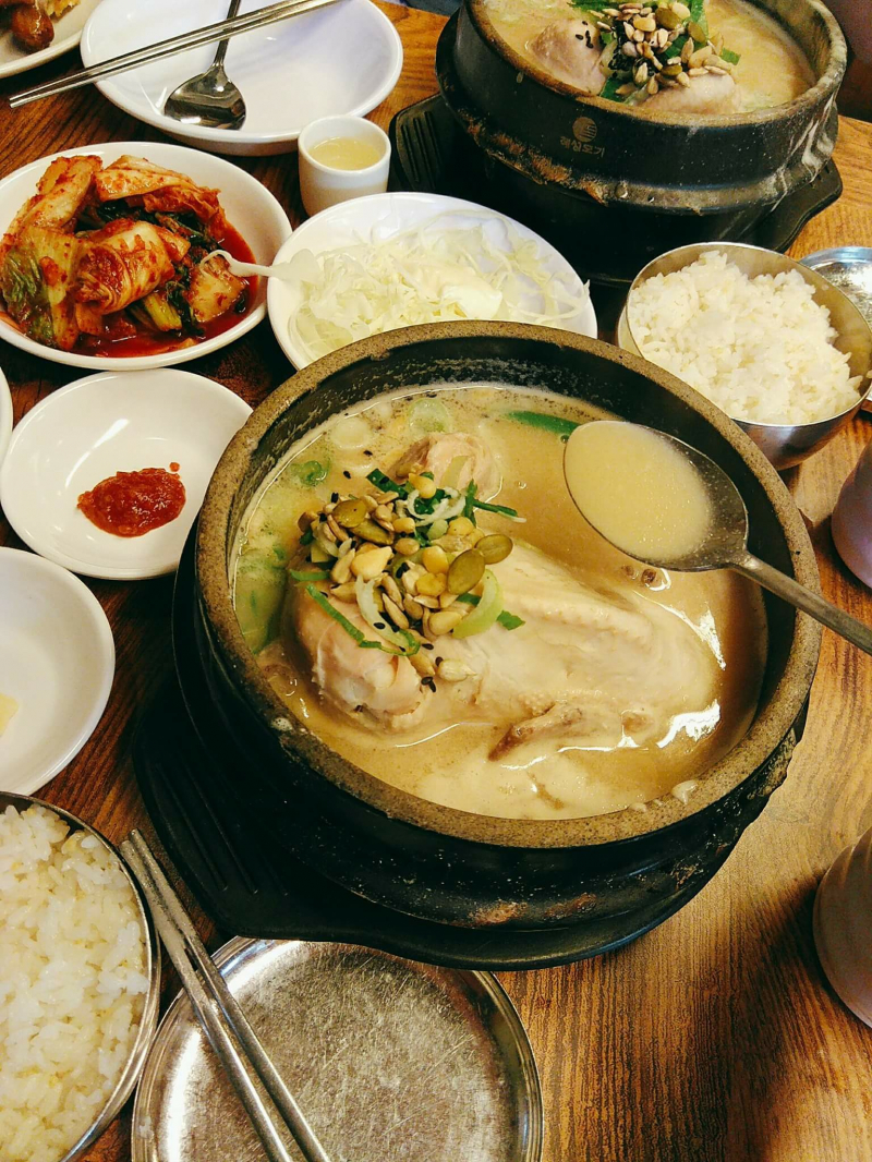 A Ginseng chicken soup at the restaurant