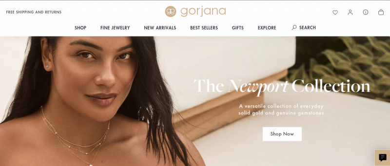 Screenshot of https://www.gorjana.com/