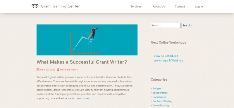 Screenshot of https://granttrainingcenter.com/