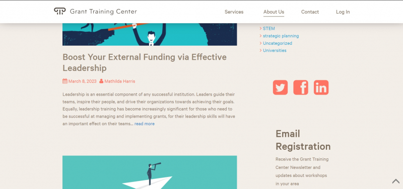 Screenshot of https://granttrainingcenter.com/
