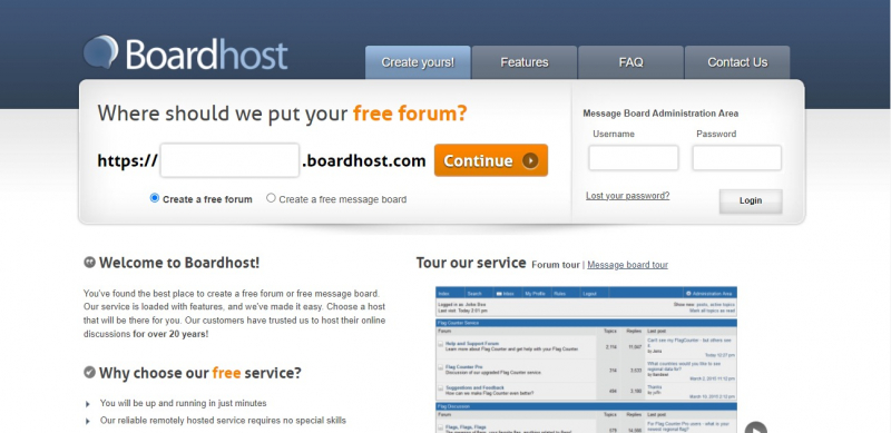 Screenshot of https://www.boardhost.com/