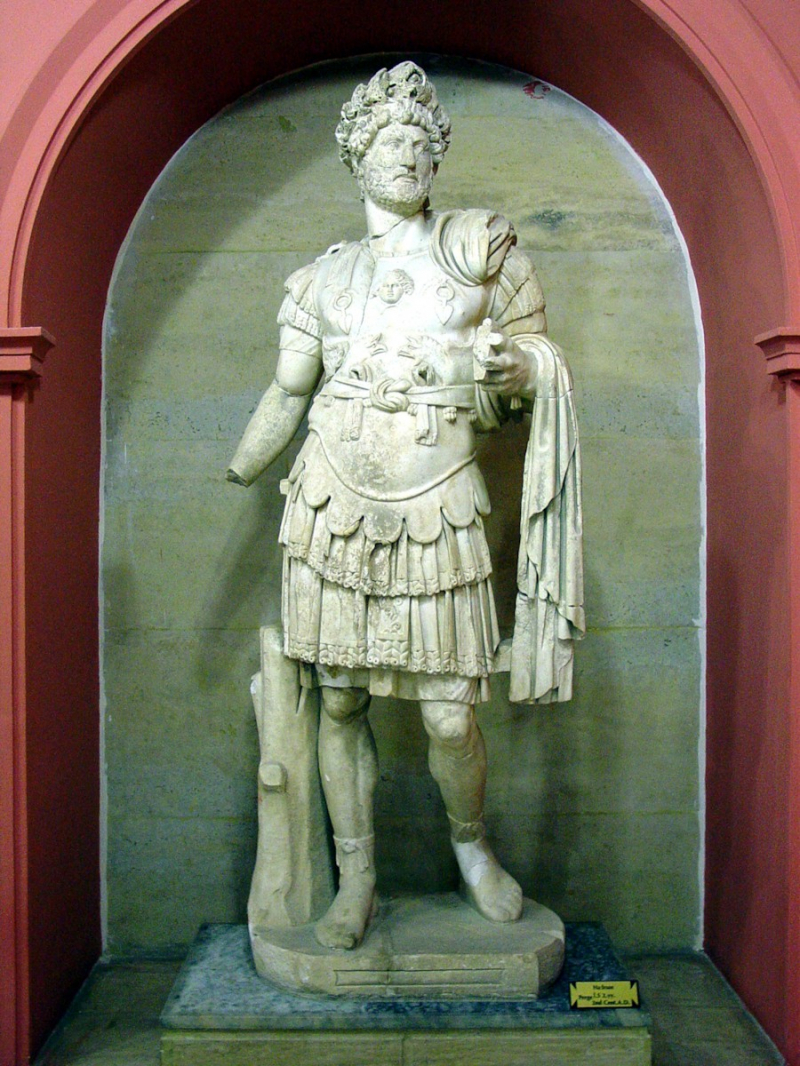 Statue of Hadrian in military garb - Photo: holylandphotos.org
