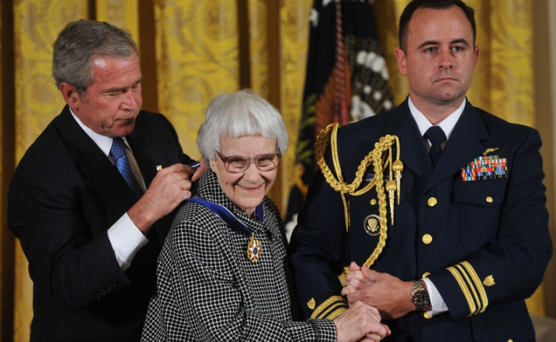 President George W. Bush awarding Presidential Medal of Freedom to Harper Lee - KERA News
