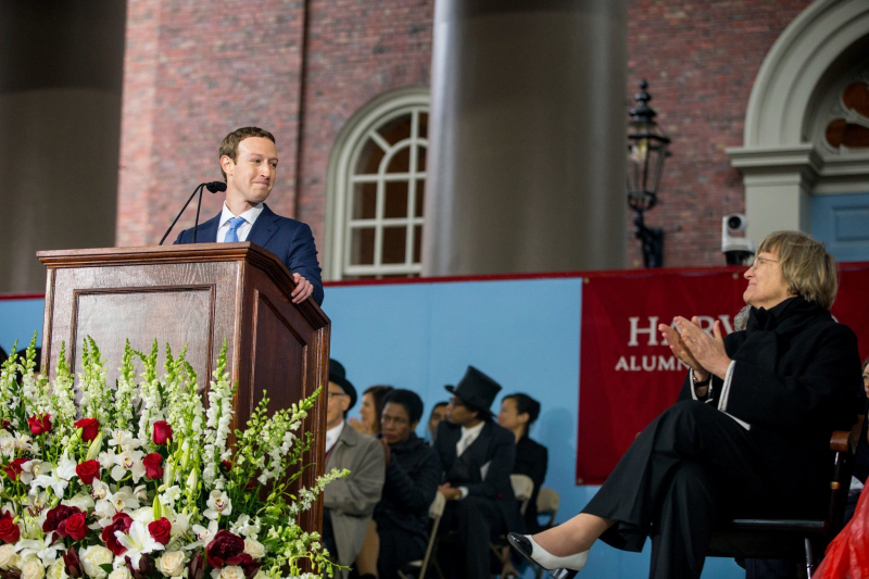 Mark Zuckerberg spoke at The Annual Meeting of the HAA - Harvard Staff Photographer