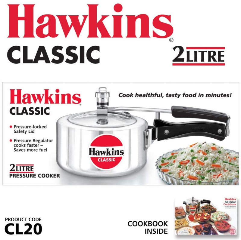HAWKIN Classic 2-Liter New Improved Aluminum Pressure Cooker