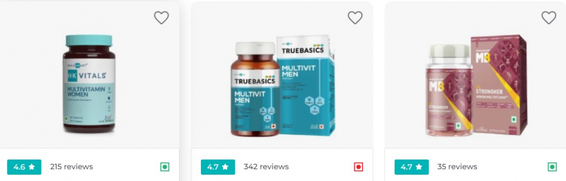 Screenshot of https://www.healthkart.com/best-sellers/multivitamins?