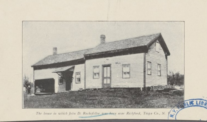 The house in which John D. Rockefeller was born -Photo: digitalcollections.nypl.org