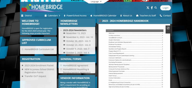 Screenshot of https://homebridge.juneauschools.org/en