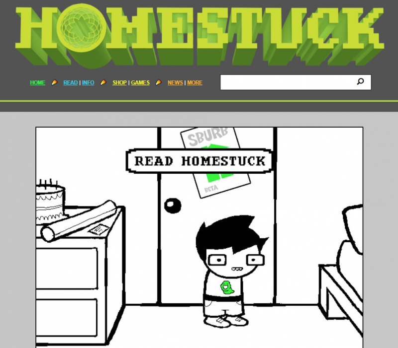 Screenshot of https://www.homestuck.com/