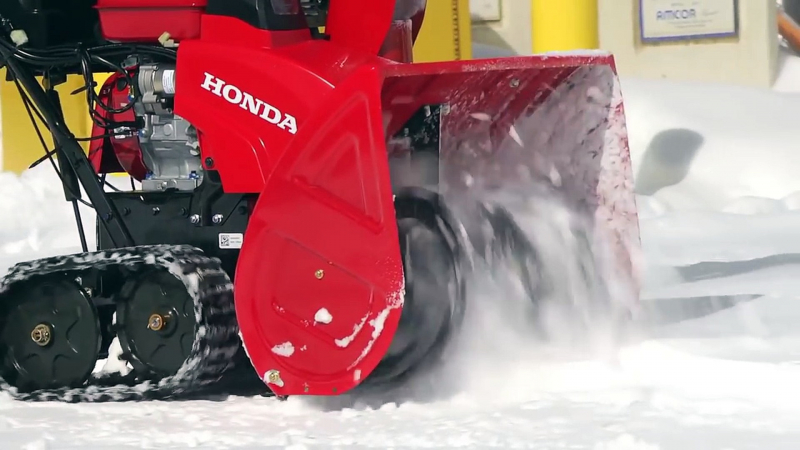 Modern snow blower with powerful capacity.