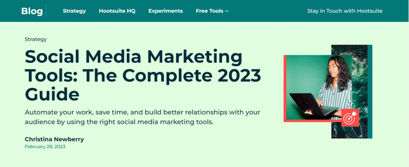 Screenshot of https://blog.hootsuite.com/social-media-marketing-tools/