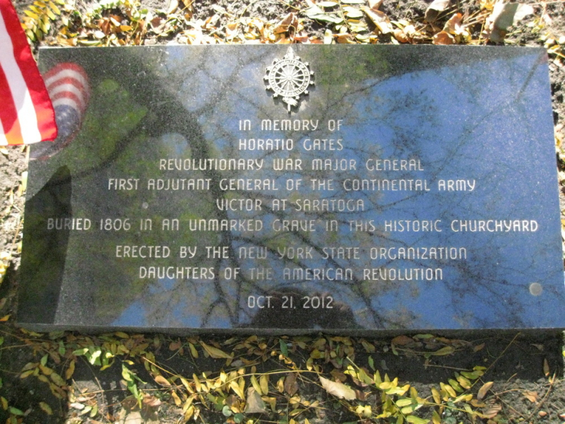Photo: Grave of Horatio Gates at Trinity Church in lower Manhattan - americanrevolution.com