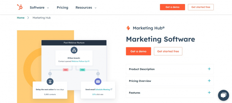 Screenshot of https://www.hubspot.com/products/marketing
