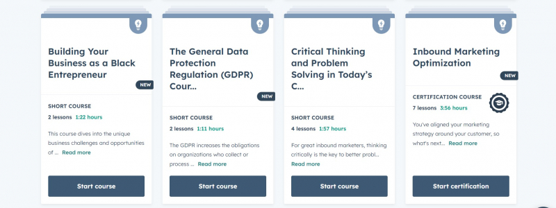 Screenshot of https://academy.hubspot.com/courses/marketing