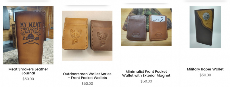 Screenshot of https://hutchleatherworks.com/shop-by-category/wallets/