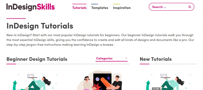 Screenshot of https://www.indesignskills.com/tutorials/