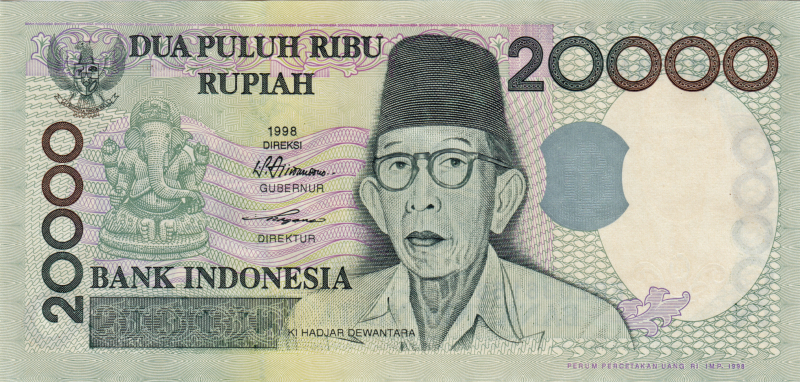 Indonesien 1998 20.000 Rupiah - Photo on Wikimedia Commons (https://commons.wikimedia.org/wiki/File:H-335_a.jpg)