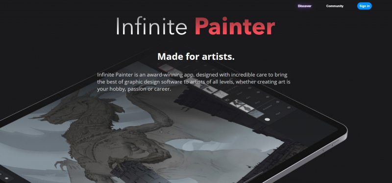 Screenshot of https://www.infinitestudio.art/painter.php