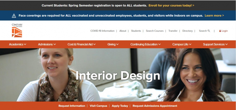 The Interior Design course is the most comprehensive and has a total of 60 credits- Screenshot photo