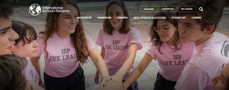 Screenshot of https://www.isp.edu.pa/arts-athletics-activities/after-school-activities