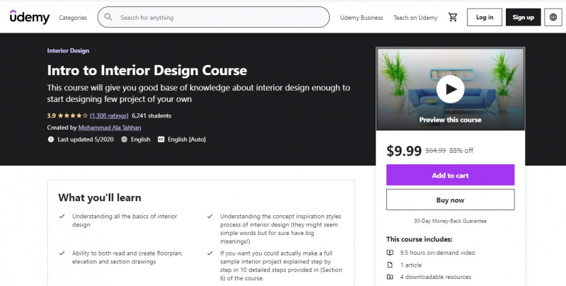 Offering an overview of the world of interior design, this course gives students a head start in designing their own spaces- Screenshot photo
