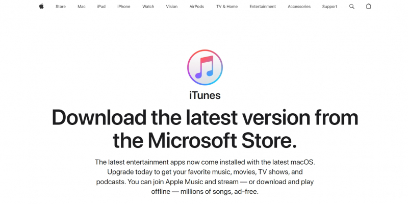 Screenshot via https://www.apple.com/itunes/