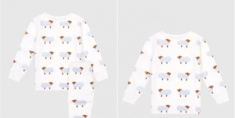 Photo on Jasmine And Will (https://www.jasmineandwill.com/collections/new-arrivals/products/junior-stretch-cotton-go-to-sheep-pyjama-set)