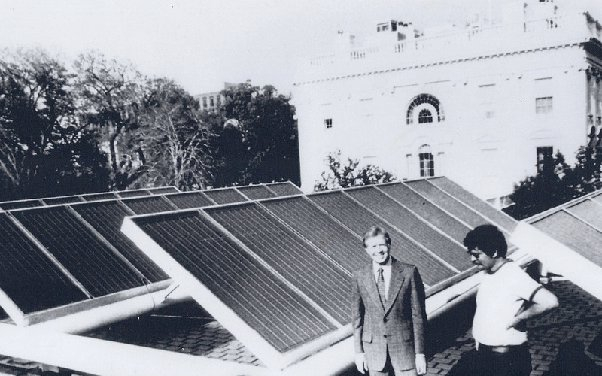Photo: Jimmy Carter and solar panels at the White House - quora