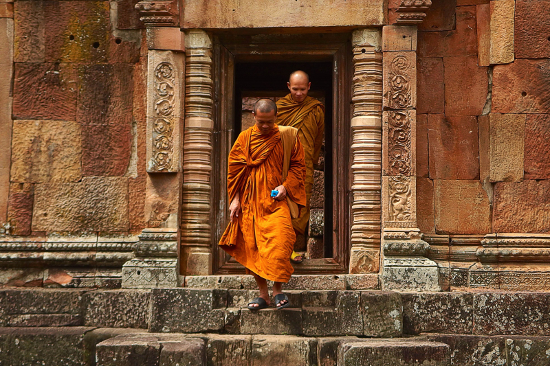 Photo by Pixabay: https://www.pexels.com/photo/two-monk-in-orange-robe-walking-down-the-concrete-stairs-161183/