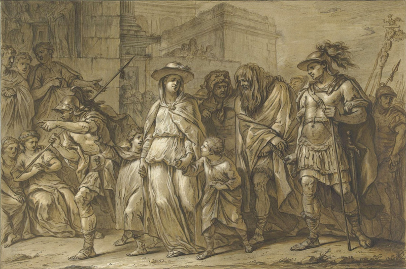 Julius Sabinus en Epponina en hun twee kinderen werden naar Rome gebracht - Photo: artsandculture.com