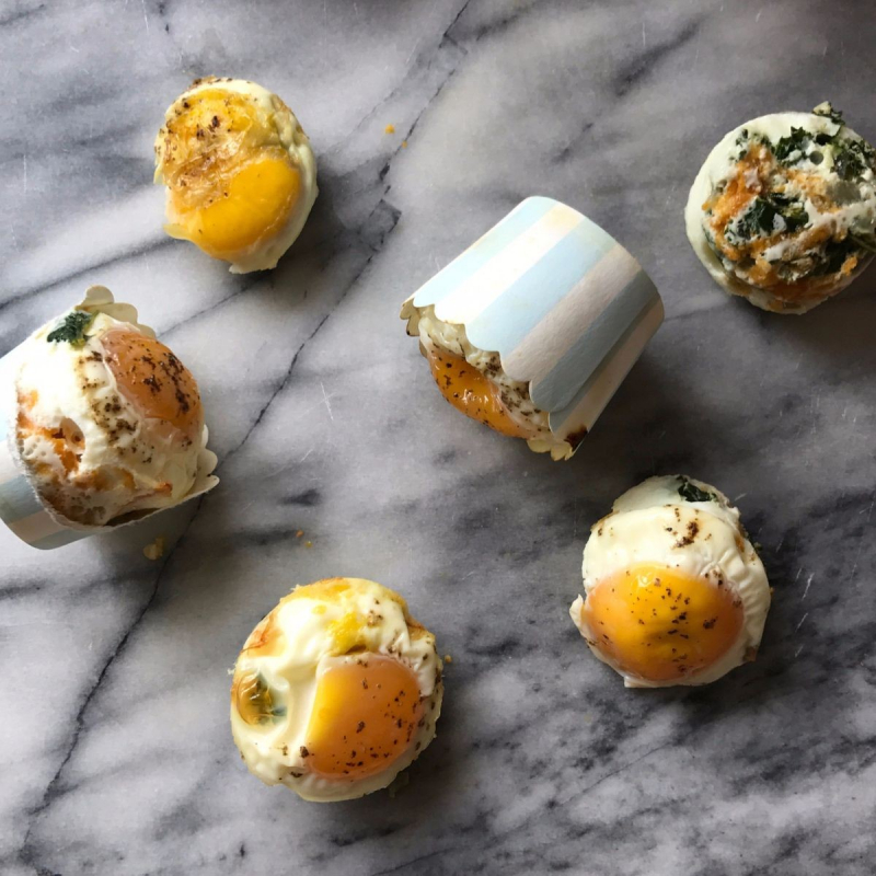 Kale and sweet potato egg cups