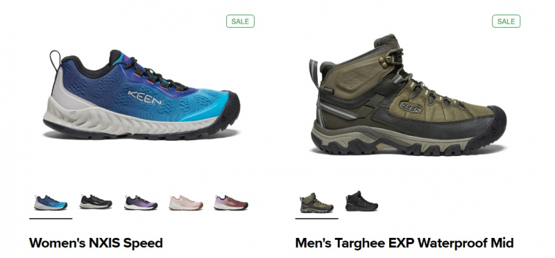 Screenshot via https://www.keenfootwear.com/collections/footwear