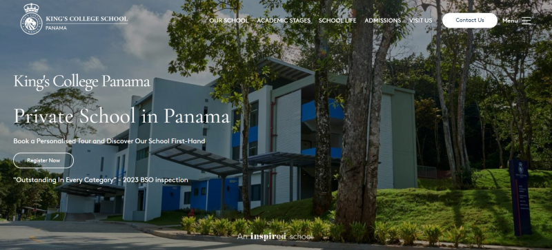 Screenshot of https://www.panama.kingscollegeschools.org/