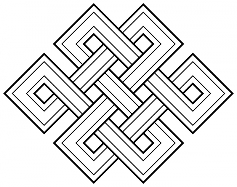 Photo by https://commons.wikimedia.org/wiki/File:Faith_Buddhism_Endless_Knot_3_v2.svg