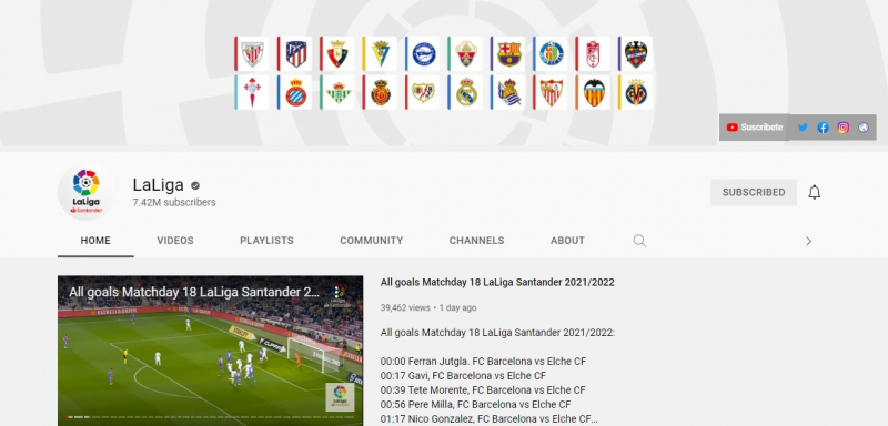 If you are a fan of the Spanish football league, La Liga, then this is the channel you should subscribe to right now - Screenshot photo