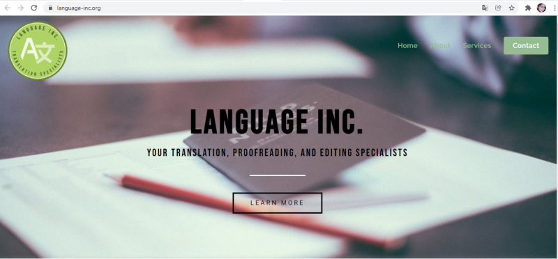 Language Inc. website
