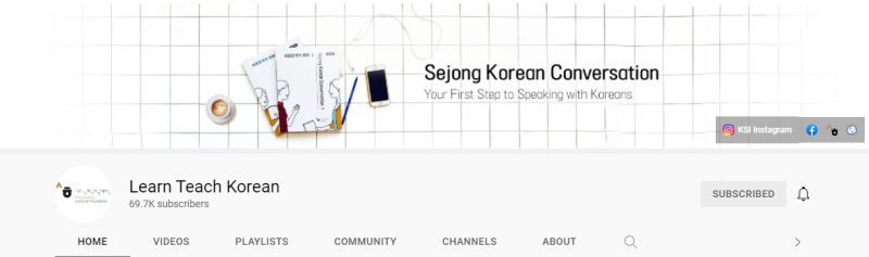 Learn Teach Korean is the youtube channel of Sejong Korean Academy    Screenshot photo