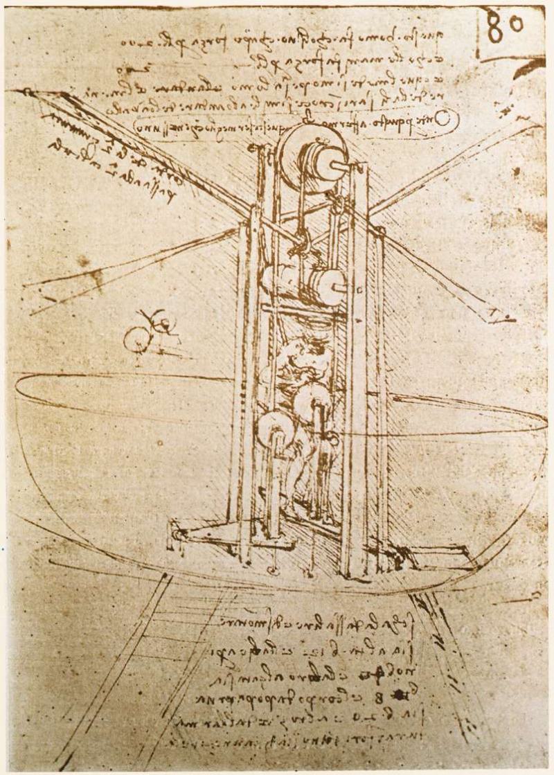 Photo: Leonardo da Vinci, Design for a flying machine, 1488 - commons.wikimedia.org