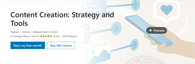 Screenshot of https://www.linkedin.com/learning/content-creation-strategy-and-tools